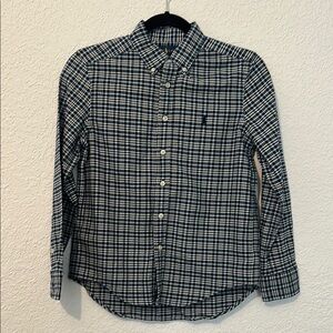 Classic Blue Checkered Polo Kids Shirt